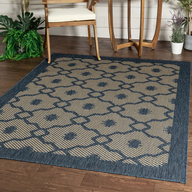 Well Woven Medusa Geometric Blue Indoor / Outdoor Area Rug Wayfair